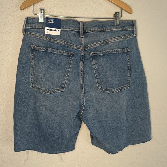 NEW Old Navy High Rise Denim Shorts Sky-Hi Straight Jean Size 16 NWT Distressed - Picture 4 of 8